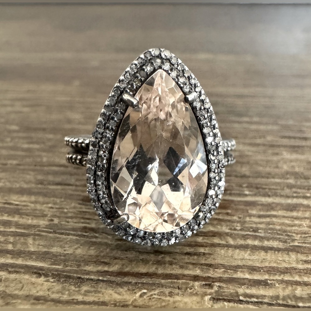 Rachel Lynn Chicago Diamond and Quartz Cocktail Ring